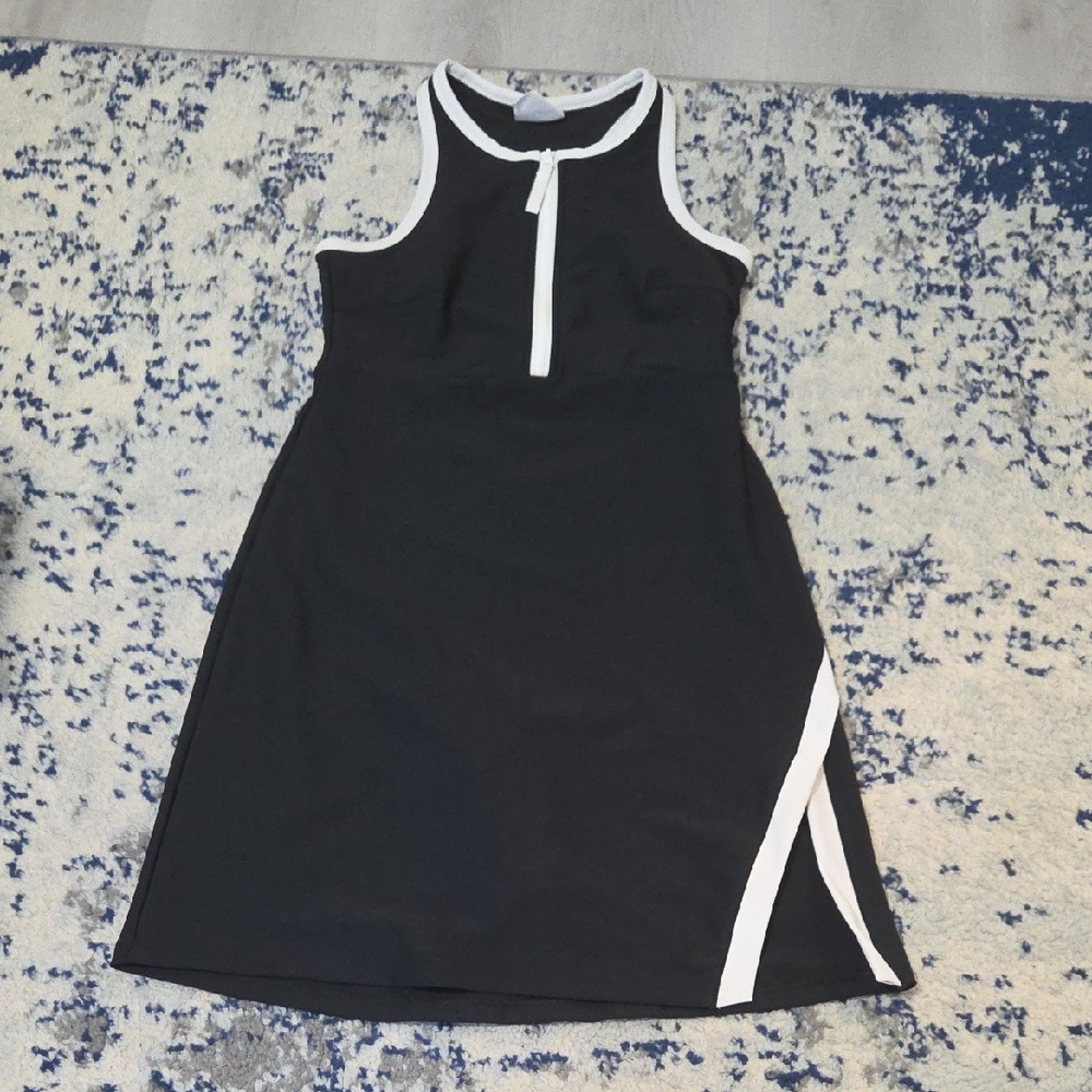 Sage Black and White Mini Dress